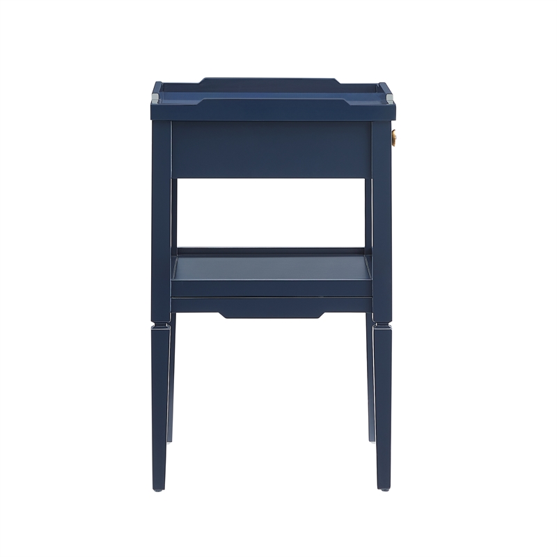 Comfort Pointe Finchley Midnight Blue Wood 1-drawer Nightstand with Shelf