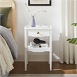 Comfort Pointe Finchley White Wood 1-drawer Nightstand with Shelf