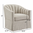Comfort Pointe Sanibel Ivory Polyester Fabric Skirted Swivel Accent Chair