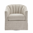 Comfort Pointe Sanibel Ivory Polyester Fabric Skirted Swivel Accent Chair
