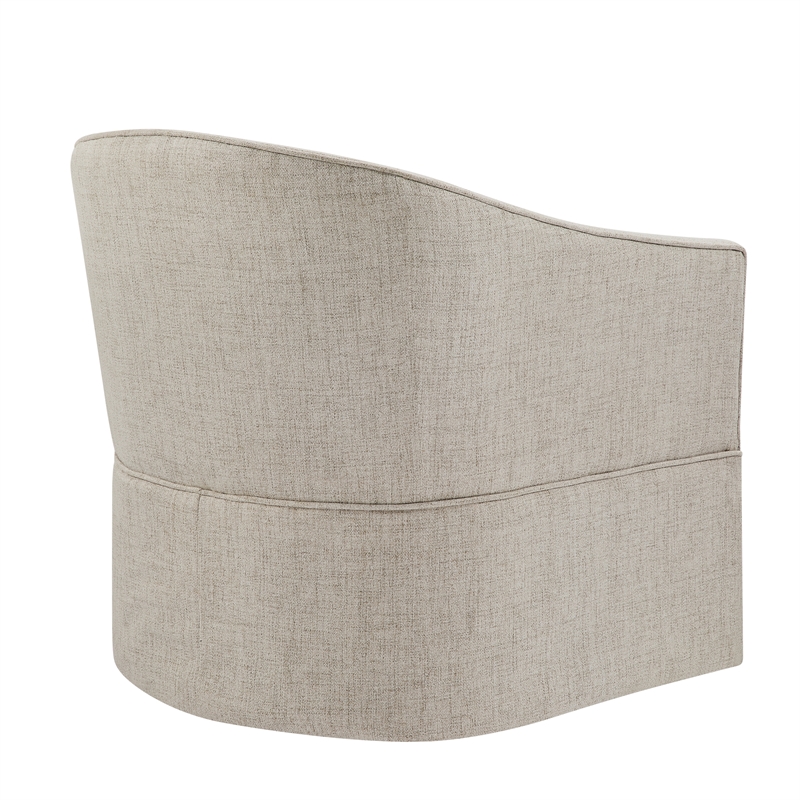 Comfort Pointe Sanibel Ivory Polyester Fabric Skirted Swivel Accent Chair