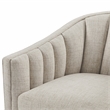 Comfort Pointe Sanibel Ivory Polyester Fabric Skirted Swivel Accent Chair
