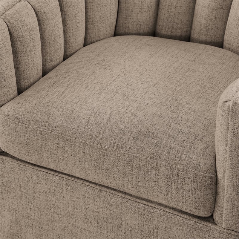Comfort Pointe Sanibel Stone Polyester Fabric Skirted Swivel Accent Chair