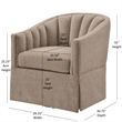 Comfort Pointe Sanibel Stone Polyester Fabric Skirted Swivel Accent Chair