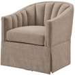 Comfort Pointe Sanibel Stone Polyester Fabric Skirted Swivel Accent Chair