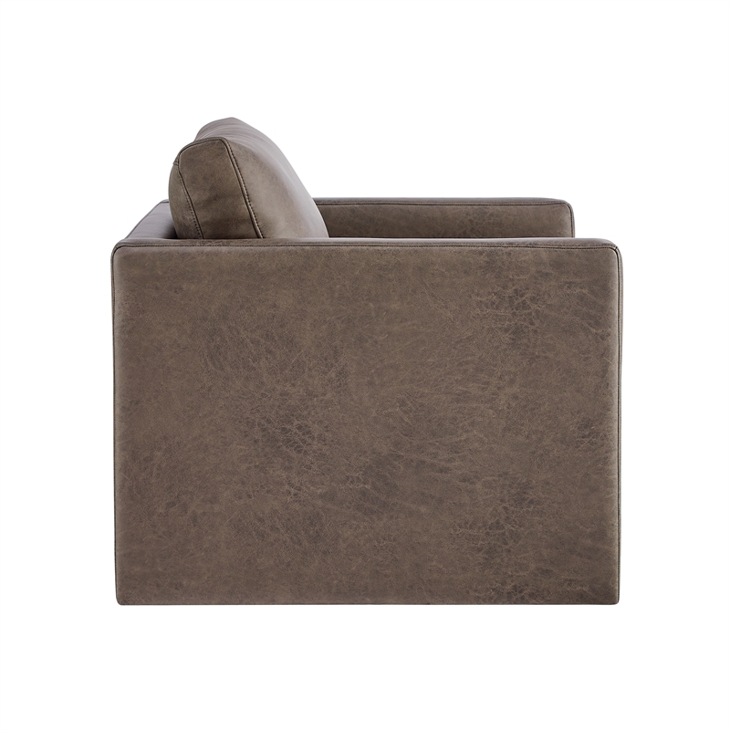 Comfort Pointe Tybee Espresso Faux Leather Modern Style Arm Chair