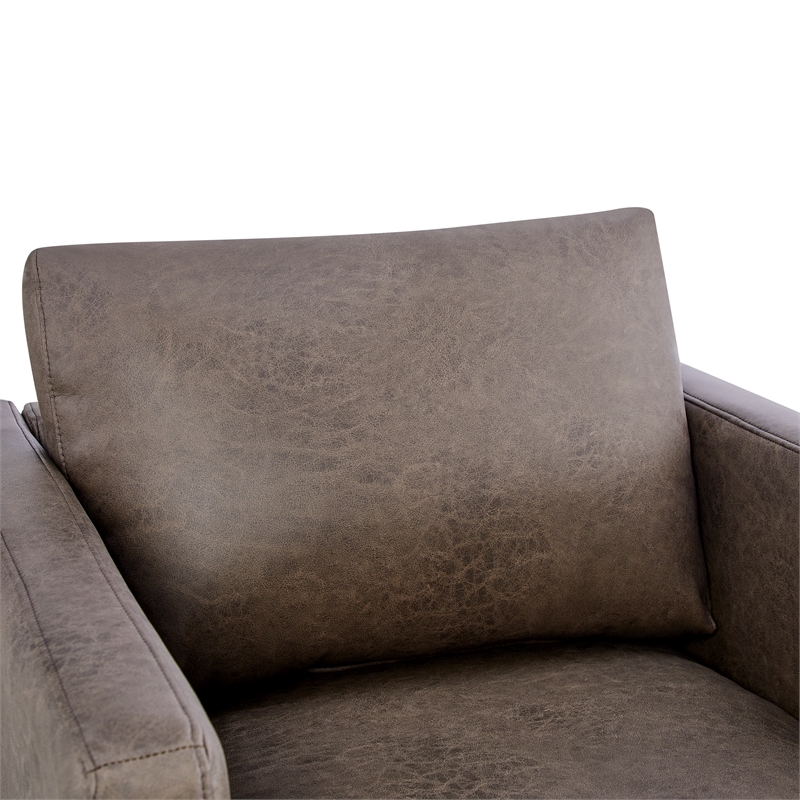 Comfort Pointe Tybee Espresso Faux Leather Modern Style Arm Chair
