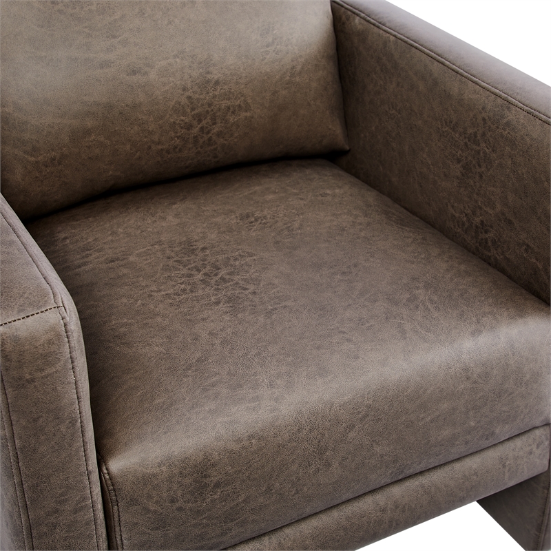 Comfort Pointe Tybee Espresso Faux Leather Modern Style Arm Chair
