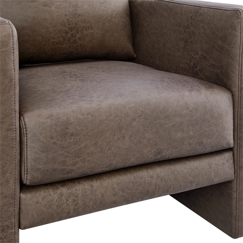 Comfort Pointe Tybee Espresso Faux Leather Modern Style Arm Chair