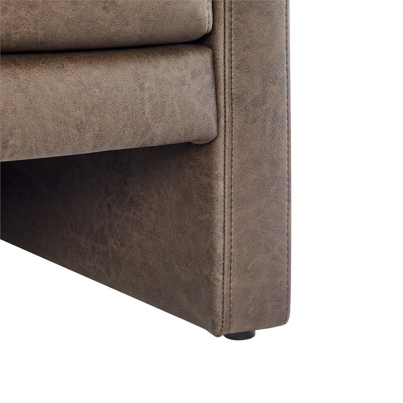 Comfort Pointe Tybee Espresso Faux Leather Modern Style Arm Chair