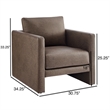 Comfort Pointe Tybee Espresso Faux Leather Modern Style Arm Chair