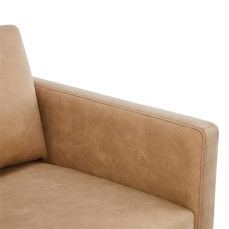 Comfort Pointe Tybee Honey Brown Faux Leather Modern Style Arm Chair