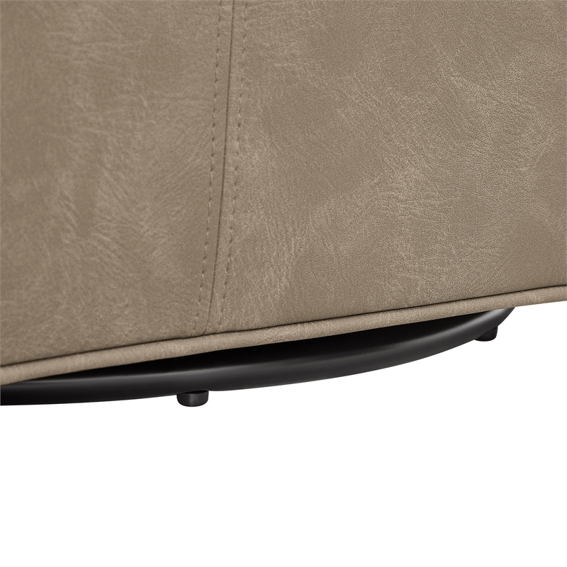 Comfort Pointe Winton Willow Taupe Faux Leather Swivel Accent Chair