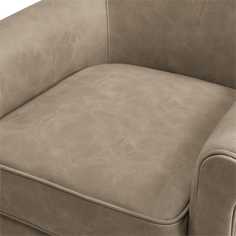 Comfort Pointe Winton Willow Taupe Faux Leather Swivel Accent Chair