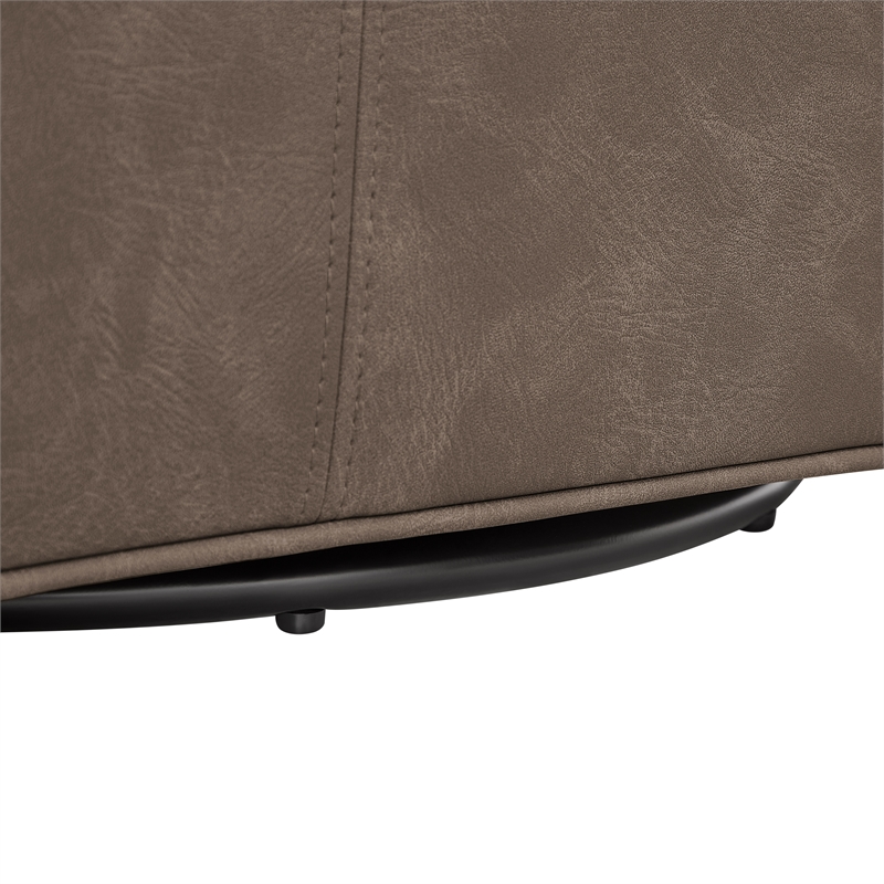Comfort Pointe Winton Espresso Faux Leather Swivel Accent Chair