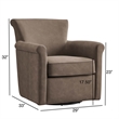 Comfort Pointe Winton Espresso Faux Leather Swivel Accent Chair