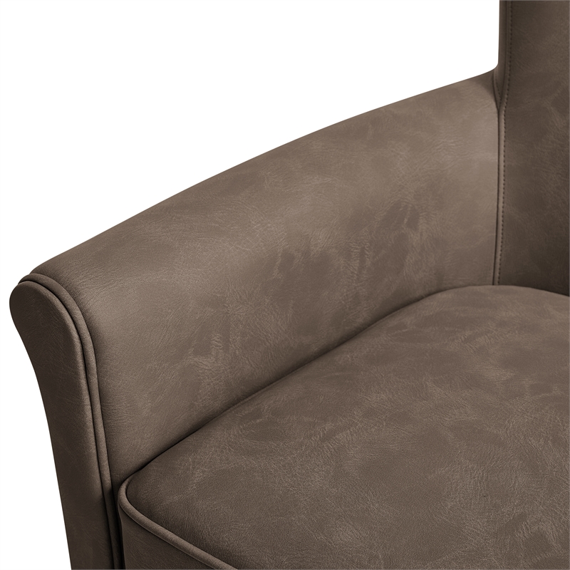 Comfort Pointe Winton Espresso Faux Leather Swivel Accent Chair
