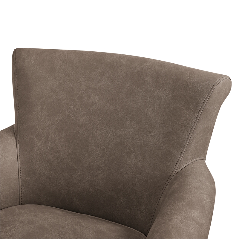 Comfort Pointe Winton Espresso Faux Leather Swivel Accent Chair