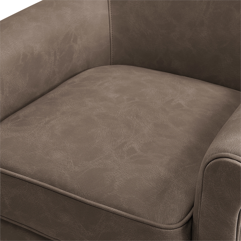 Comfort Pointe Winton Espresso Faux Leather Swivel Accent Chair