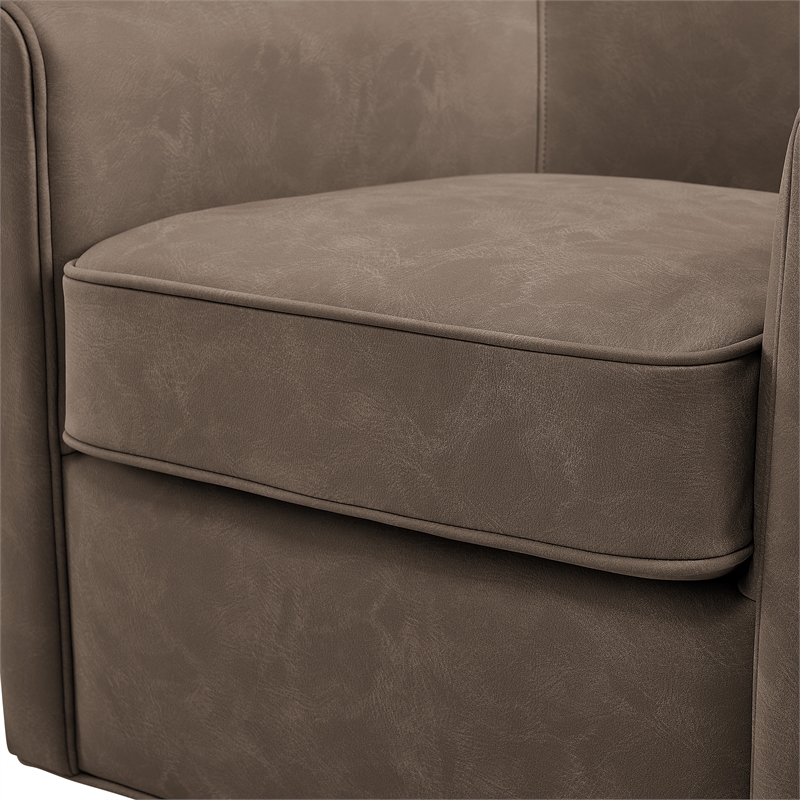 Comfort Pointe Winton Espresso Faux Leather Swivel Accent Chair