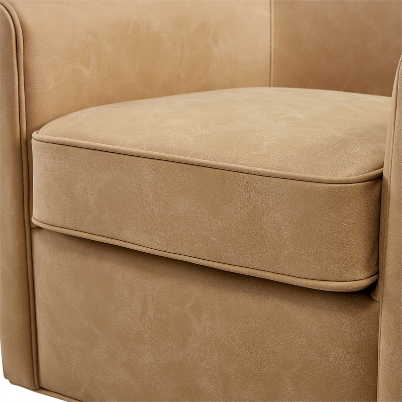Comfort Pointe Winton Honey Brown Faux Leather Swivel Accent Chair