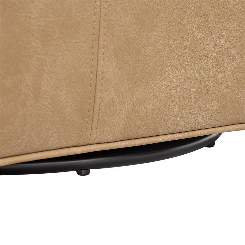 Comfort Pointe Winton Honey Brown Faux Leather Swivel Accent Chair