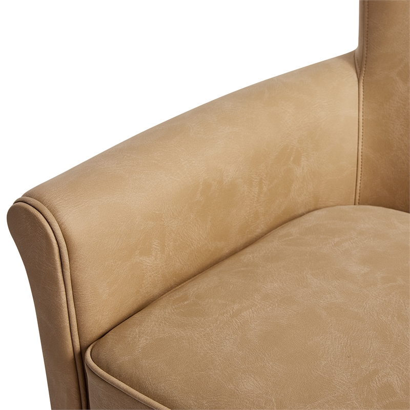 Comfort Pointe Winton Honey Brown Faux Leather Swivel Accent Chair