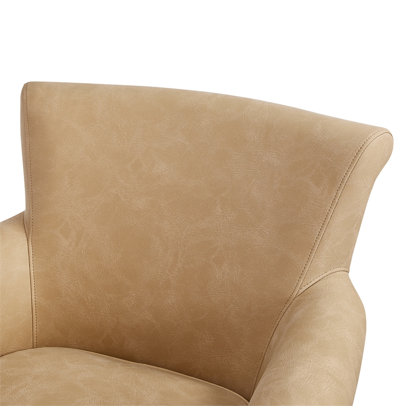 Comfort Pointe Winton Honey Brown Faux Leather Swivel Accent Chair