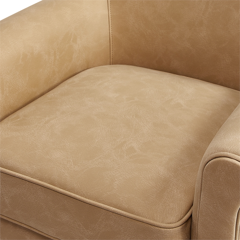 Comfort Pointe Winton Honey Brown Faux Leather Swivel Accent Chair