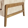 Comfort Pointe Macon Wood Arm Sand Fabric Tufted Back Accent Chair