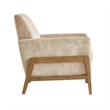 Comfort Pointe Macon Wood Arm Sand Fabric Tufted Back Accent Chair
