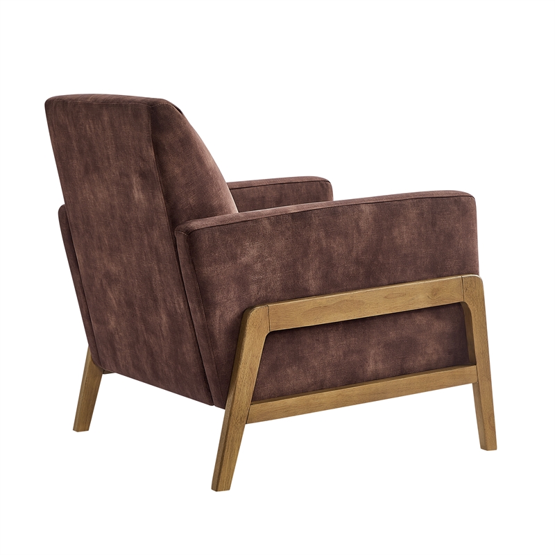 Comfort Pointe Macon Wood Arm Espresso Fabric Tufted Back Accent Chair