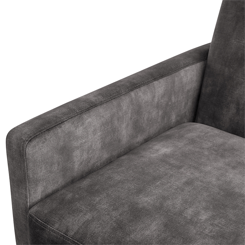 Comfort Pointe Macon Wood Arm Charcoal Fabric Tufted Back Accent Chair
