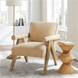 Comfort Pointe Navassa Modern Sand Faux Leather Upholstered Arm Chair