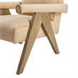 Comfort Pointe Navassa Modern Sand Faux Leather Upholstered Arm Chair