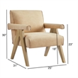 Comfort Pointe Navassa Modern Sand Faux Leather Upholstered Arm Chair