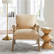 Comfort Pointe Navassa Modern Sand Faux Leather Upholstered Arm Chair