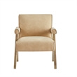 Comfort Pointe Navassa Modern Sand Faux Leather Upholstered Arm Chair