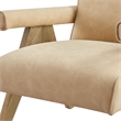 Comfort Pointe Navassa Modern Sand Faux Leather Upholstered Arm Chair