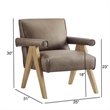 Comfort Pointe Navassa Modern Espresso Faux Leather Upholstered Arm Chair