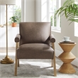 Comfort Pointe Navassa Modern Espresso Faux Leather Upholstered Arm Chair