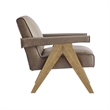 Comfort Pointe Navassa Modern Espresso Faux Leather Upholstered Arm Chair