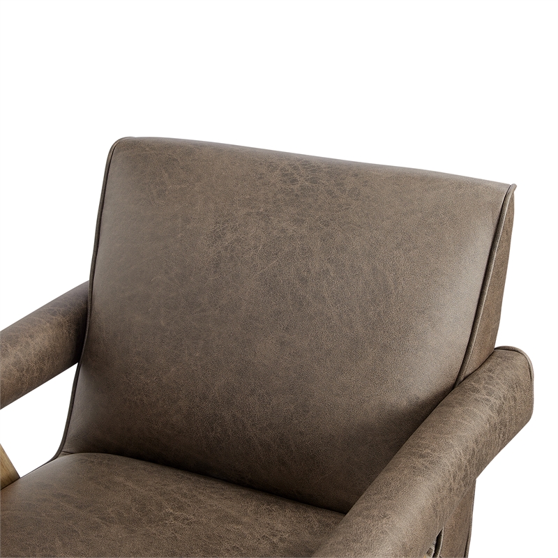 Comfort Pointe Navassa Modern Espresso Faux Leather Upholstered Arm Chair