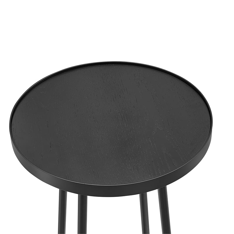 Comfort Pointe Rayne Modern Round Black Finished Metal Accent Table