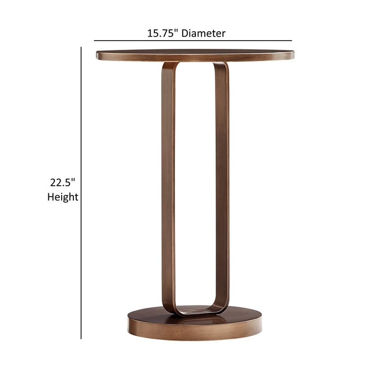 Comfort Pointe Tallulah Antique Bronze Metal Round Accent Table