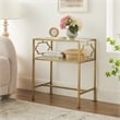 Comfort Pointe Gretna Rectangular Antique Gold Metal and Glass Accent Table
