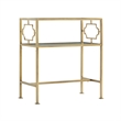 Comfort Pointe Gretna Rectangular Antique Gold Metal and Glass Accent Table
