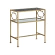 Comfort Pointe Gretna Rectangular Antique Gold Metal and Glass Accent Table