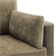Chios Modern Arm Chair in Plush Caper Green Fabric with Wooden Base