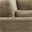 Chios Modern Arm Chair in Plush Caper Green Fabric with Wooden Base